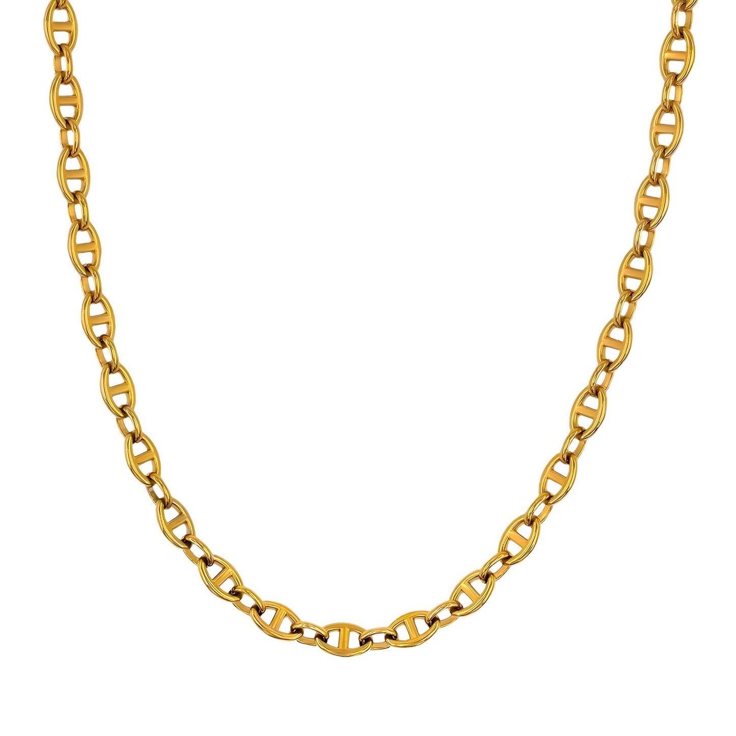 Collana dorata a maglia marina