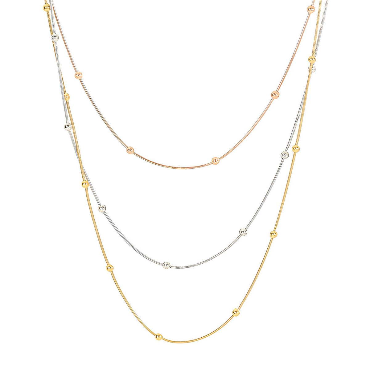 Collana tre fili tricolore