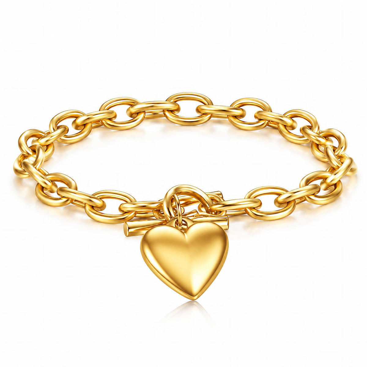 Bracciale dorato con cuore