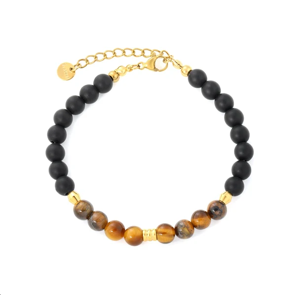 Bracciale con occhio di tigre e onice