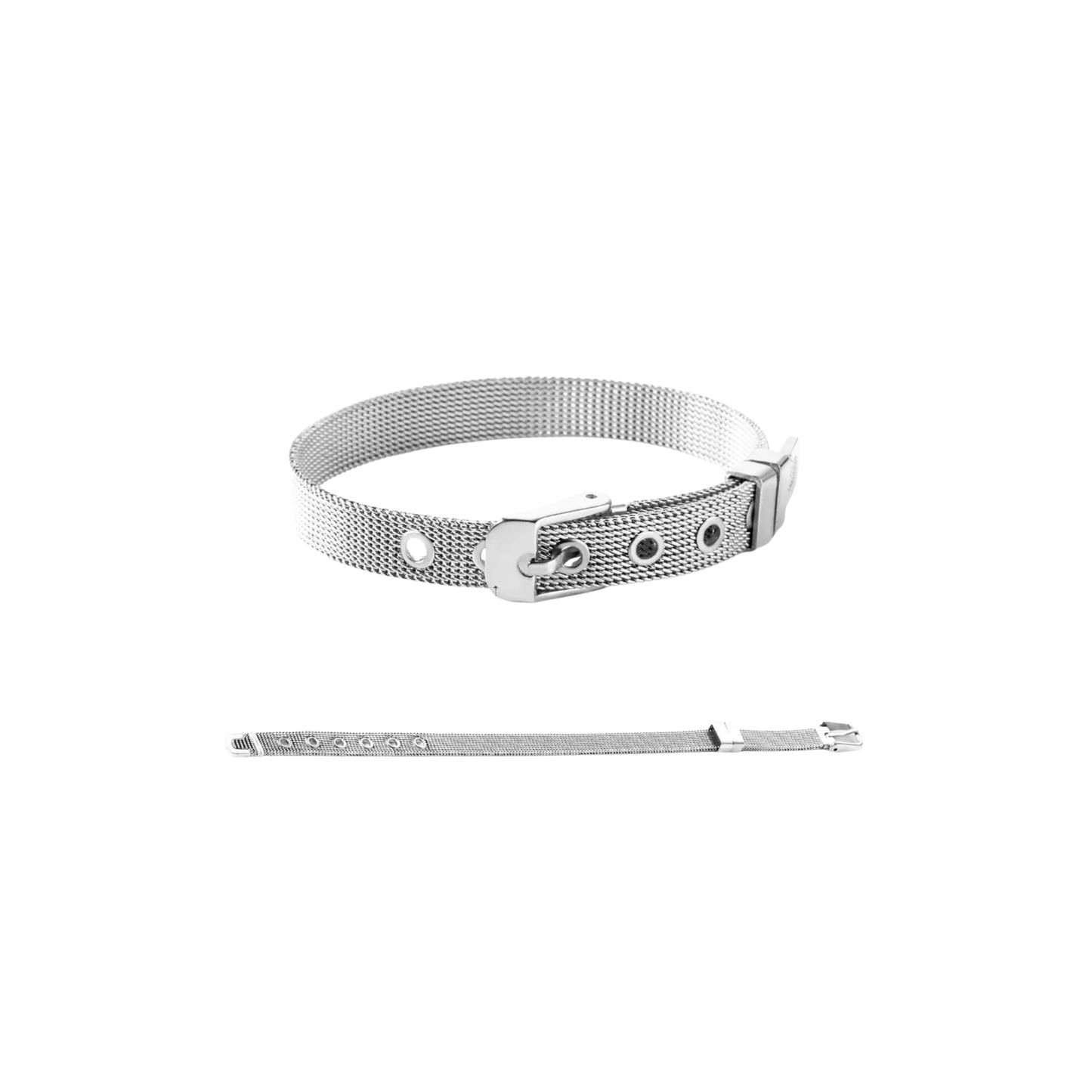 Bracciale a maglia con fibbia argento
