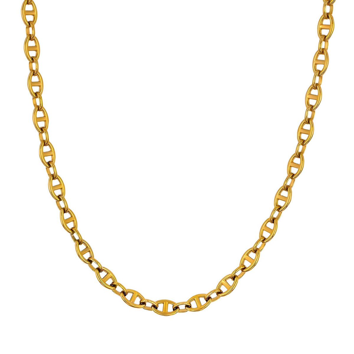 Collana dorata a maglia marina