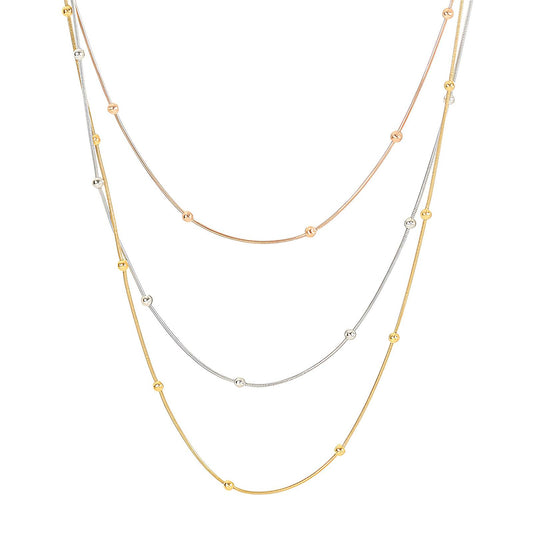 Collana tre fili tricolore