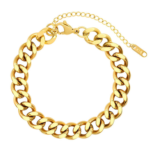 Bracciale dorato a maglia grumetta
