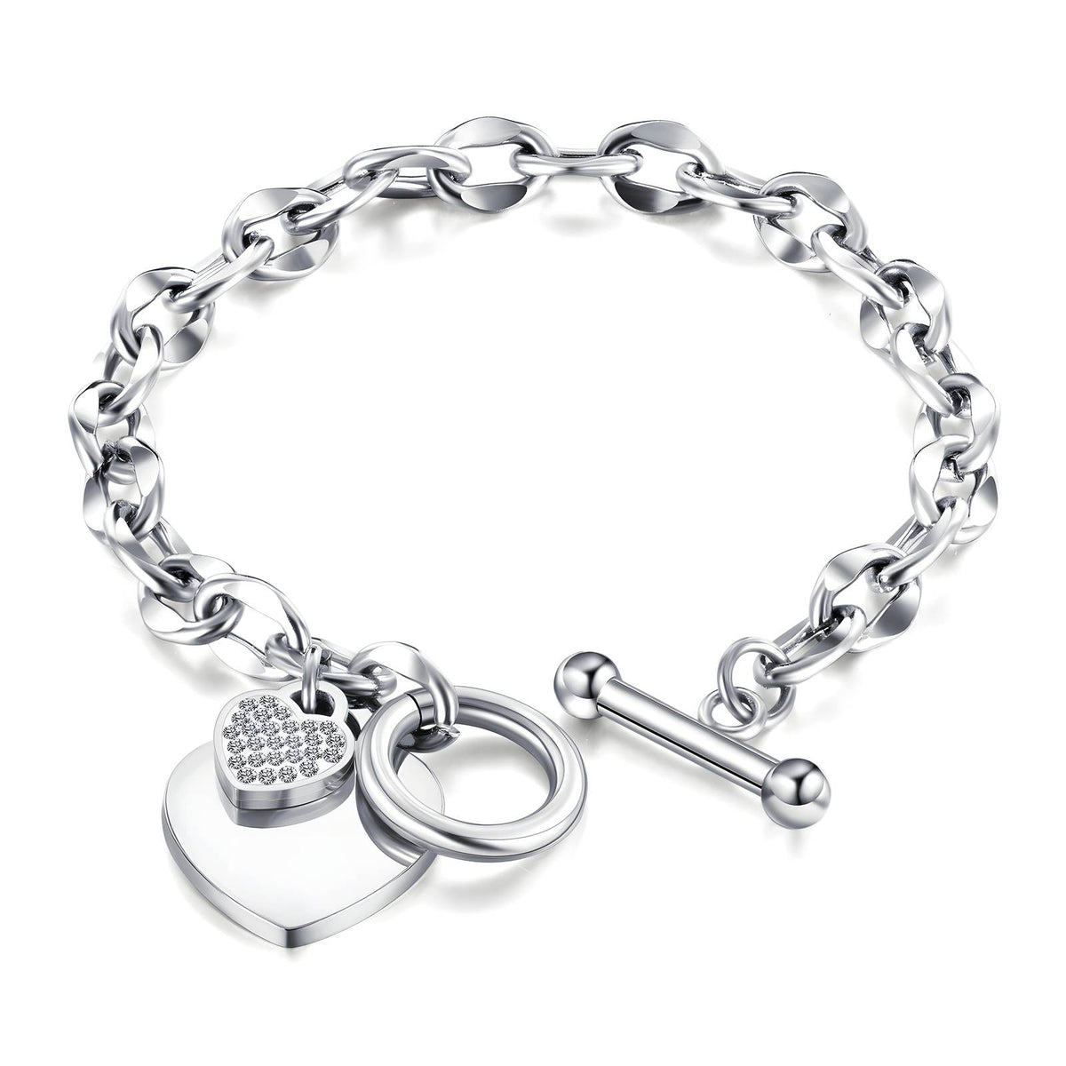 Bracciale con cuore e zirconi