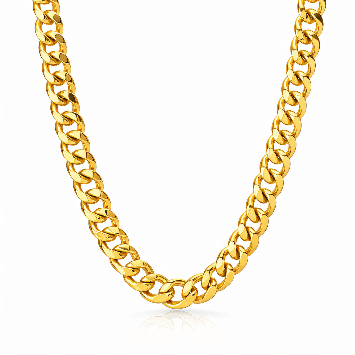 Collana dorata a maglia grumetta
