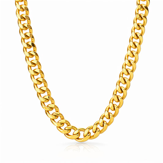 Collana dorata a maglia grumetta