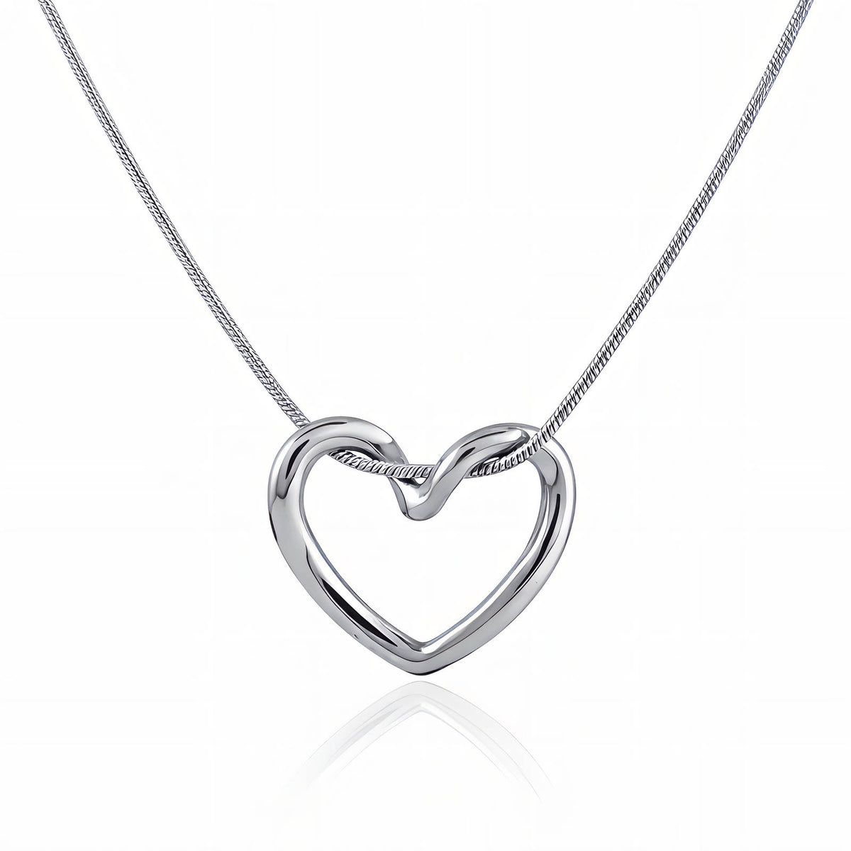 Collana in acciaio con cuore aperto