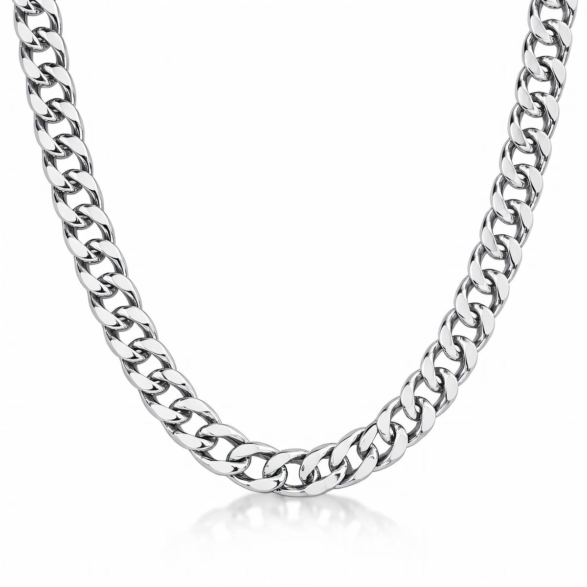 Collana in acciaio a maglia grumetta larga