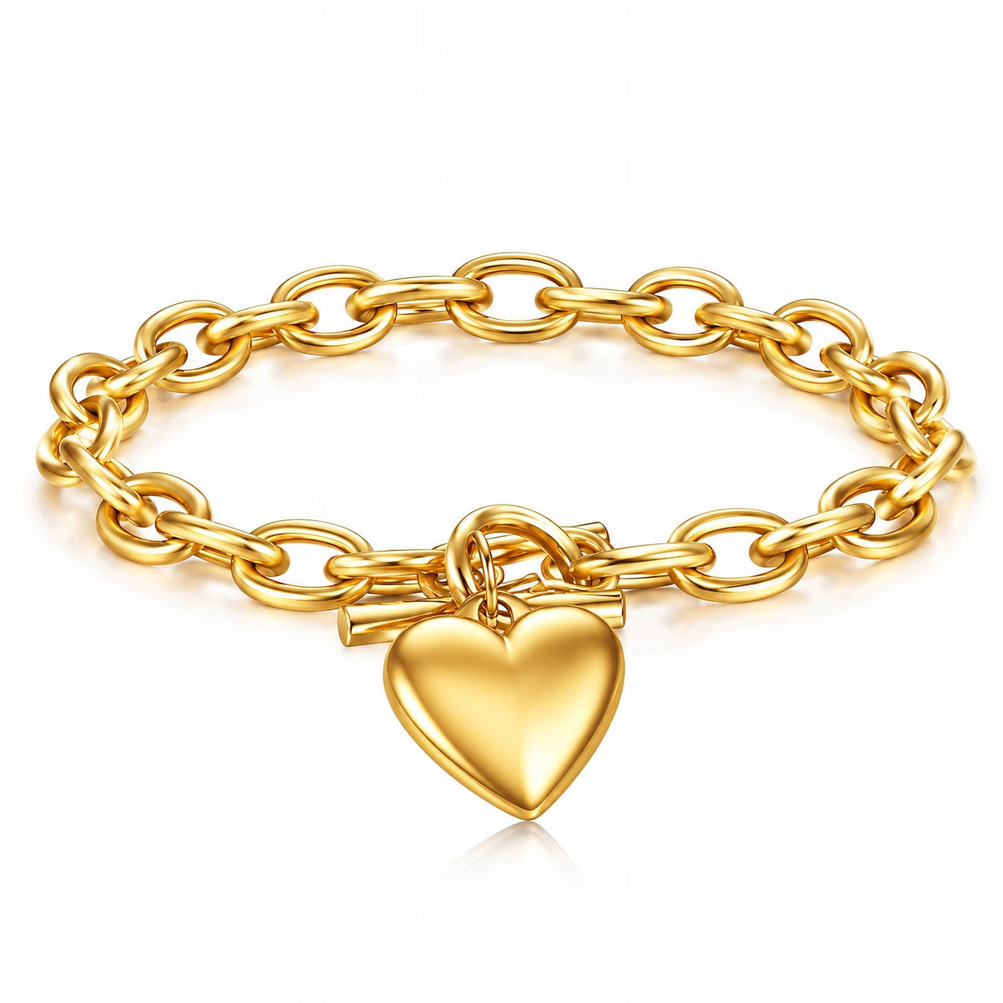 Bracciale dorato con cuore