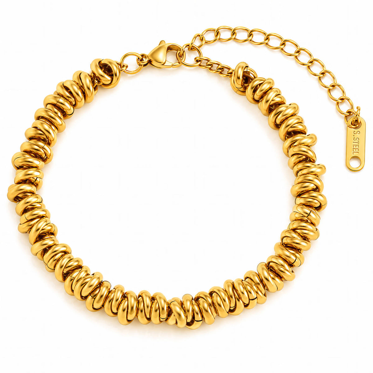 Bracciale dorato a nodi intrecciati