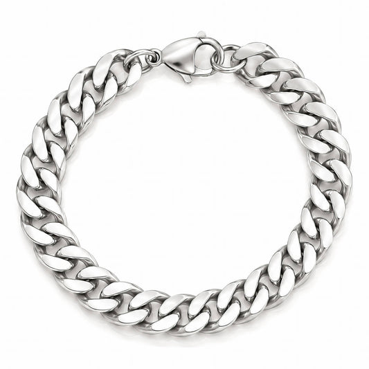 Bracciale in acciaio a maglia grumetta