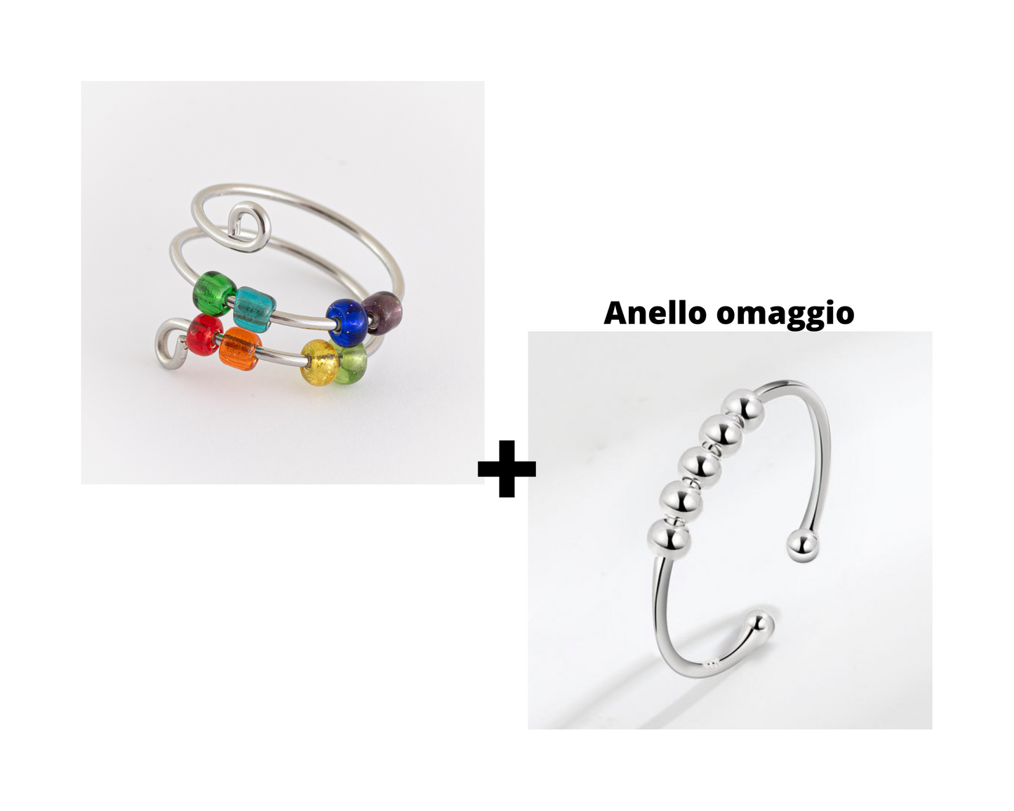 Anello Della Calma con perline colorate