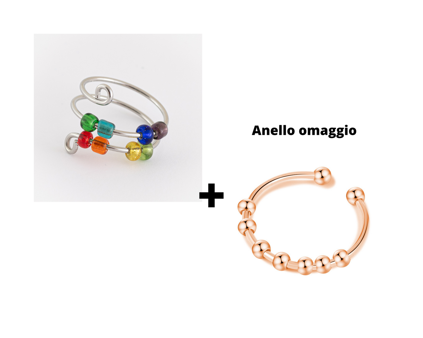 Anello Della Calma con perline colorate