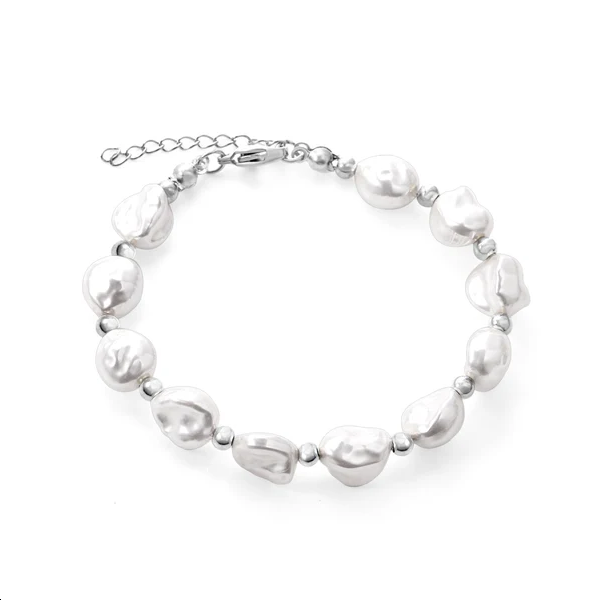 Bracciale con perle barocche e sfere