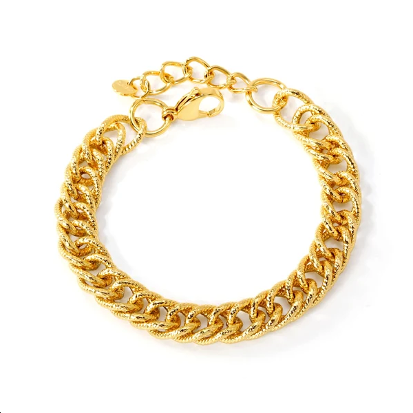 Bracciale catena a maglie larghe dorato