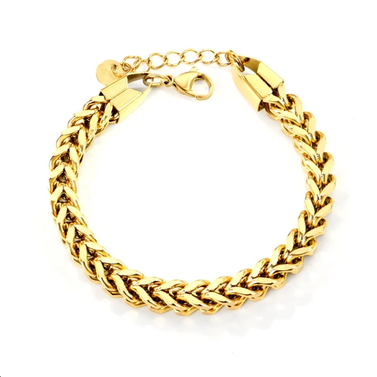 Bracciale catena grossa a maglia intrecciata
