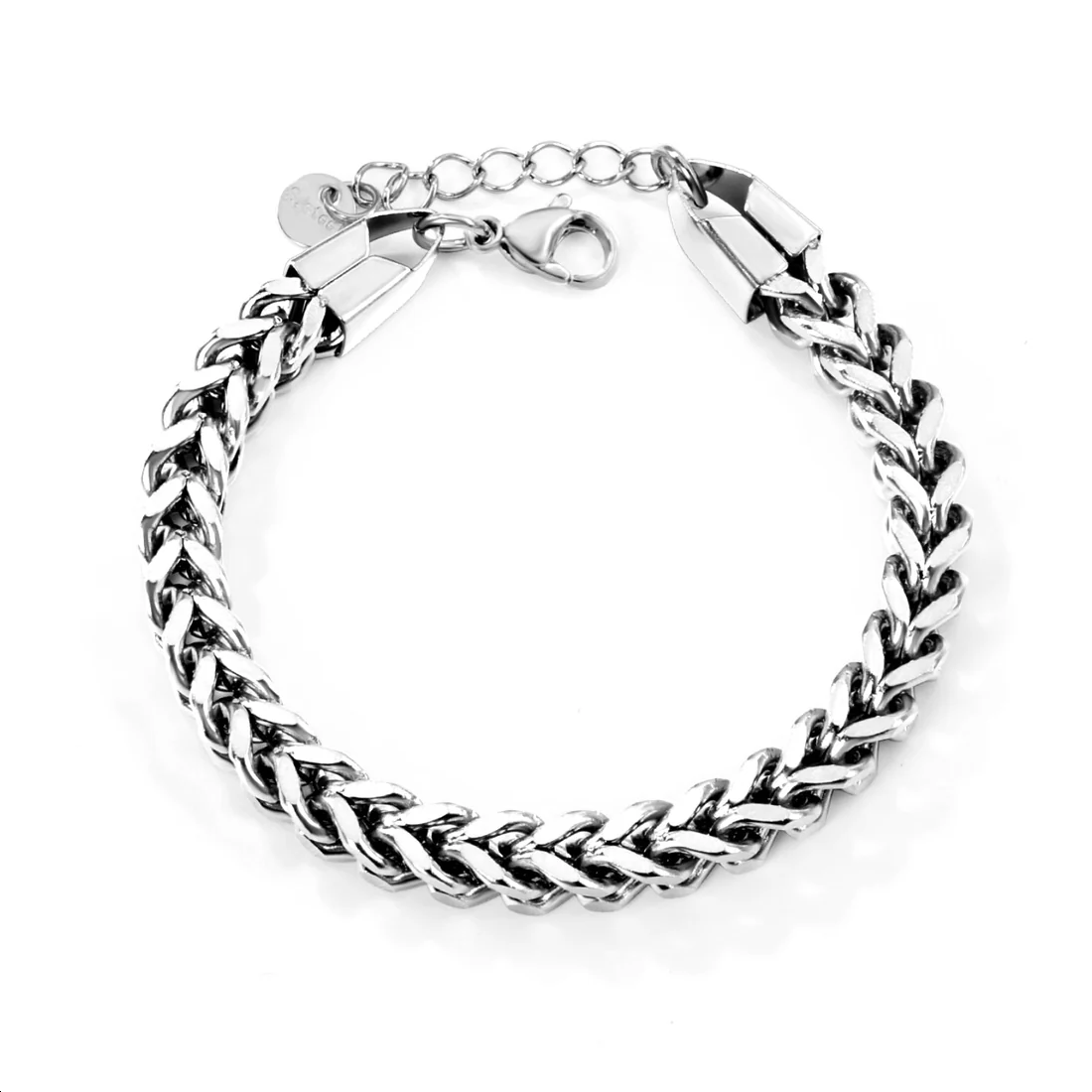 Bracciale catena grossa a maglia intrecciata