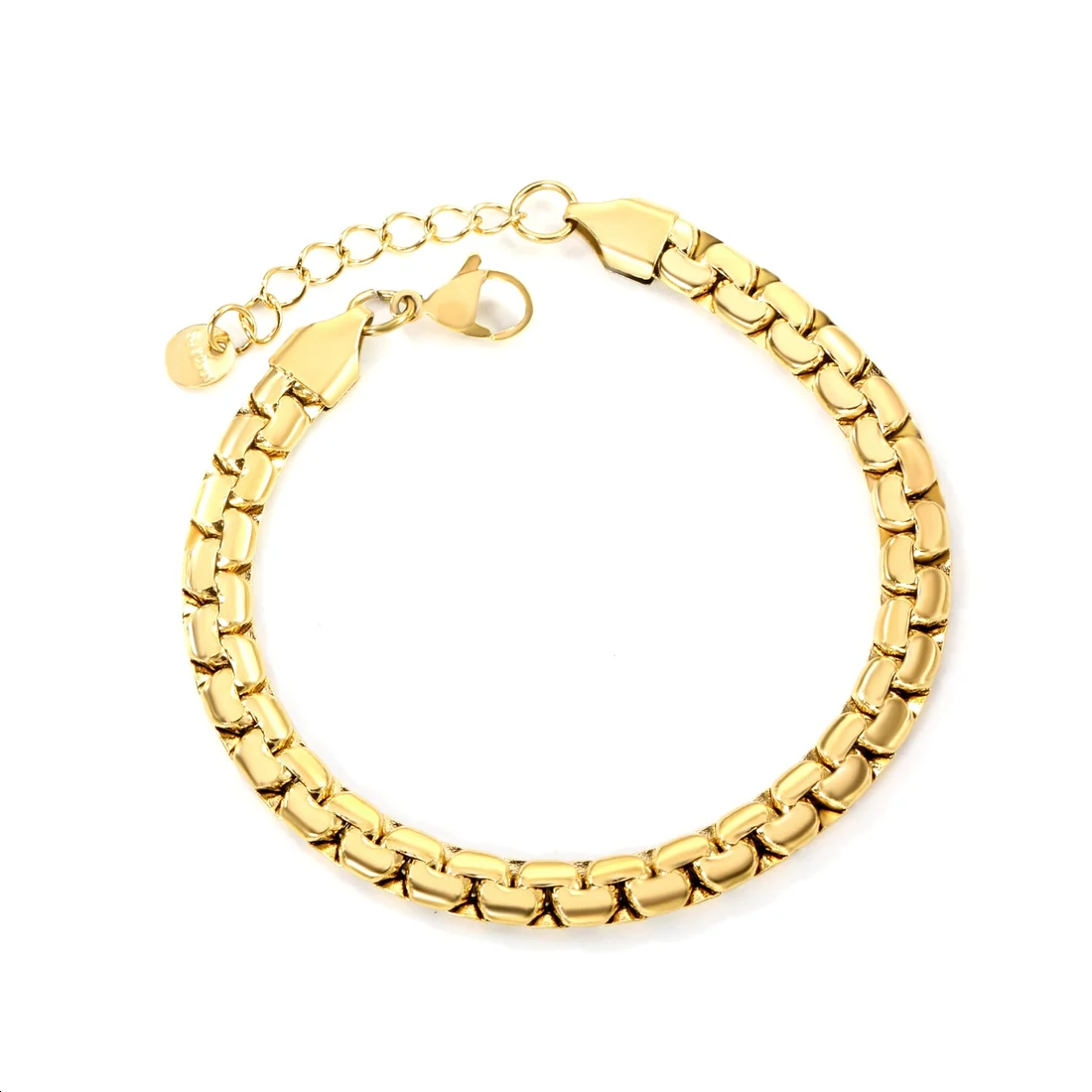 Bracciale catena piatta a maglie lucide