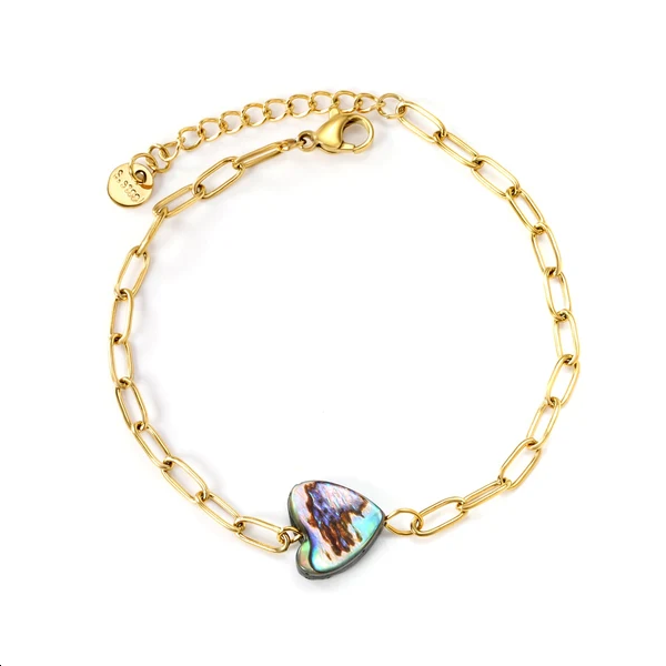 Bracciale con cuore in madreperla abalone
