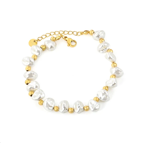 Bracciale con perle barocche dorato