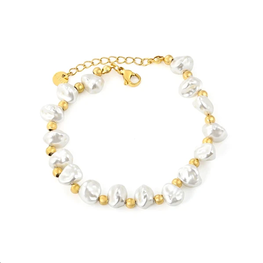 Bracciale con perle barocche dorato
