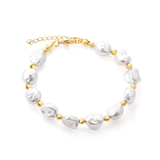 Bracciale con perle barocche e sfere