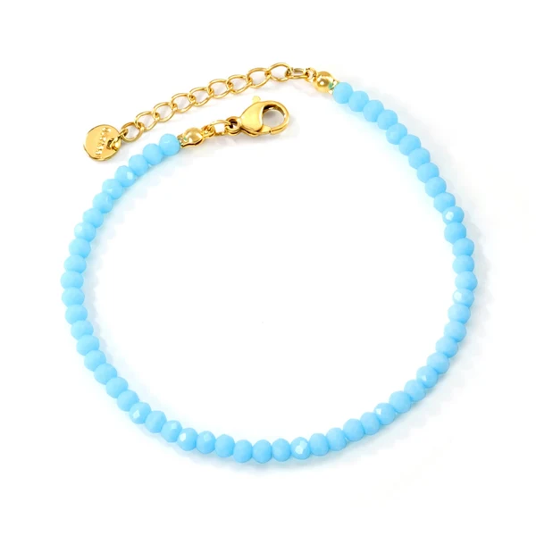 Bracciale con perline azzurre