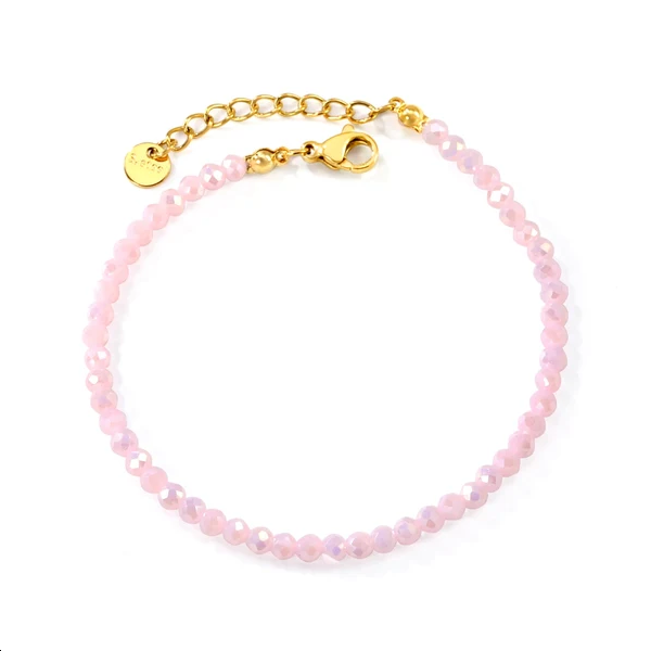 Bracciale con perline rosa