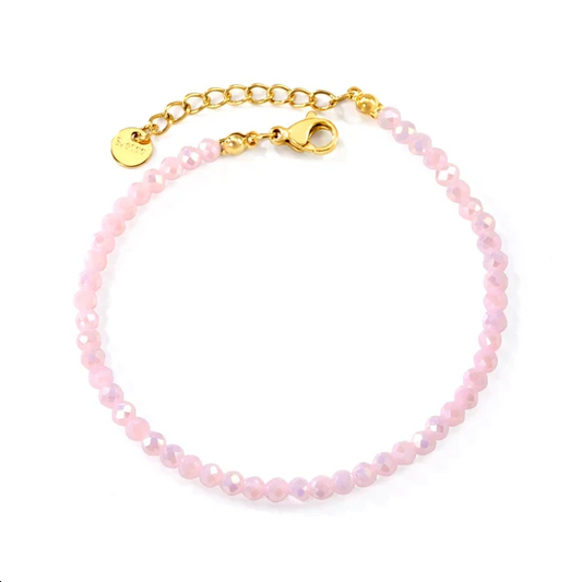 Bracciale con perline rosa