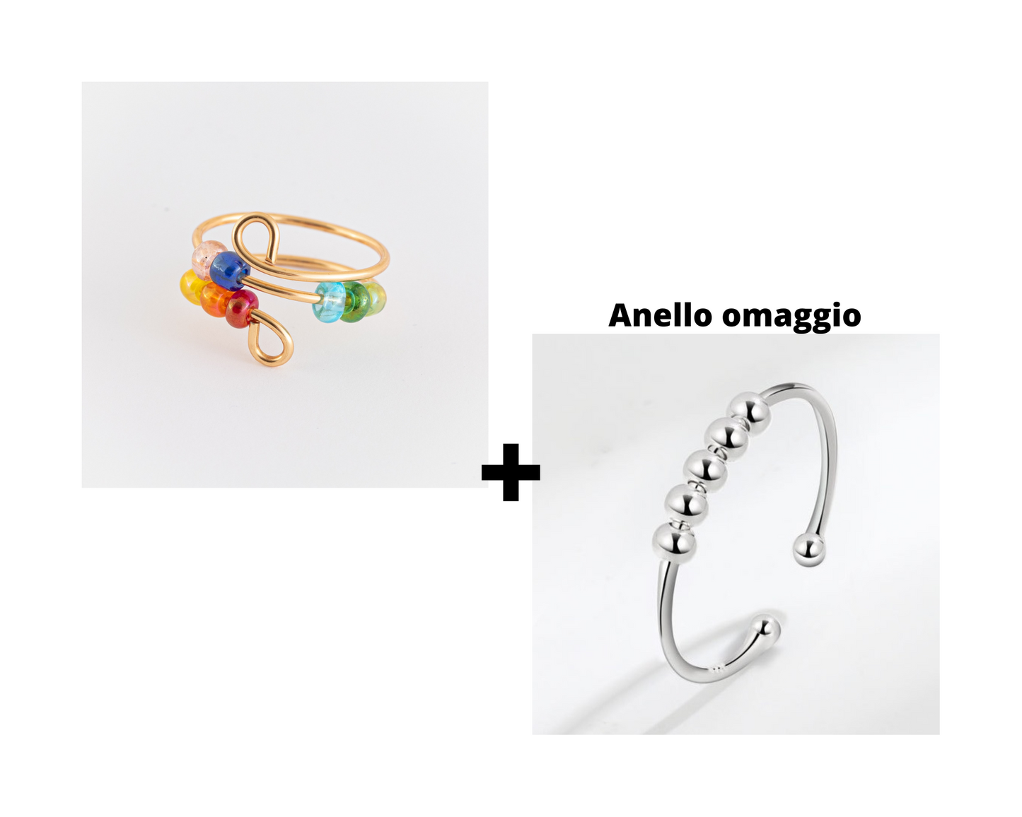 Anello Della Calma con perline colorate