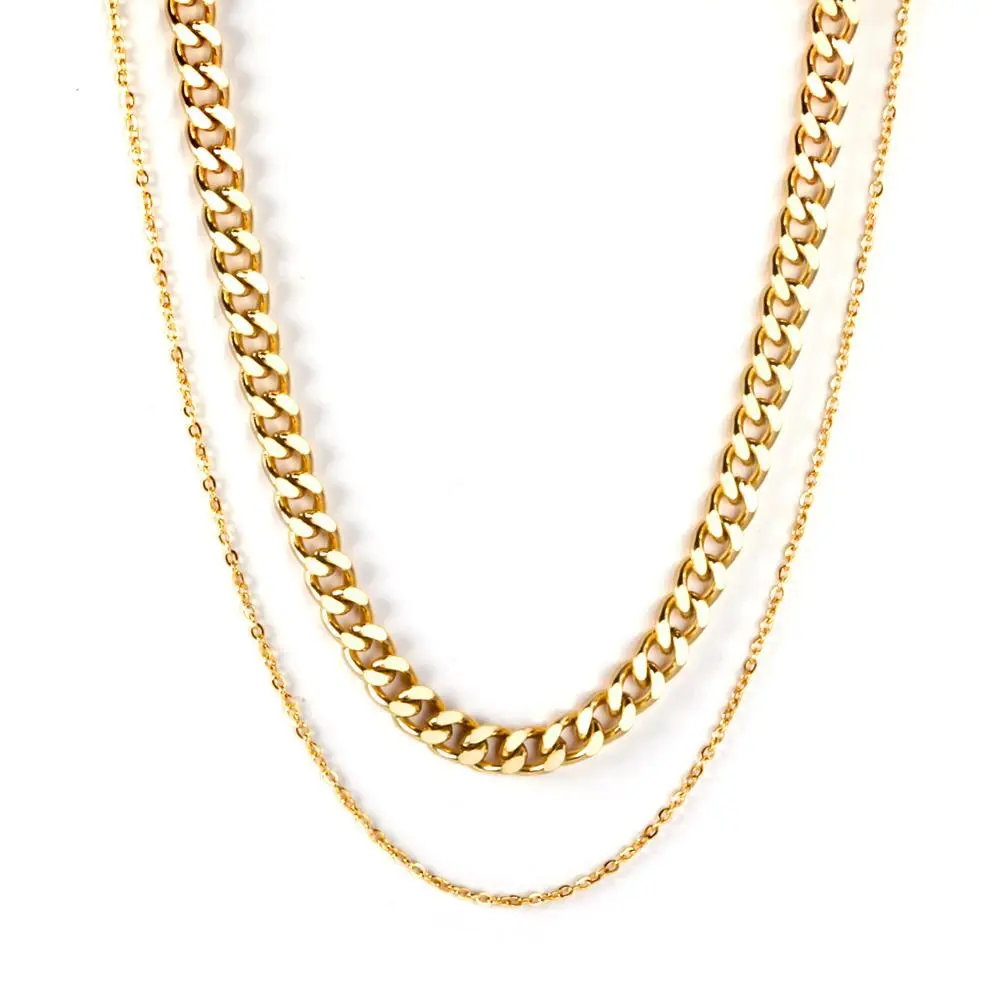 Collana girocollo multifilo dorata