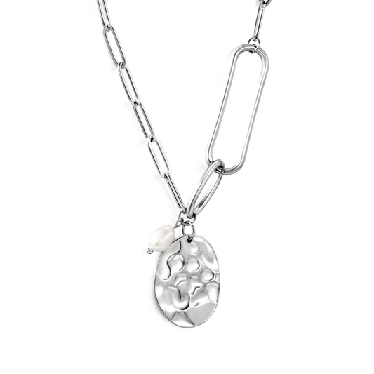 Collana ovale con perla