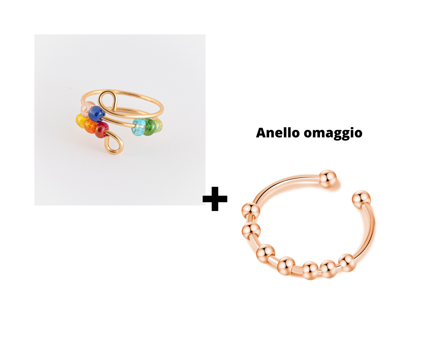 Anello Della Calma con perline colorate