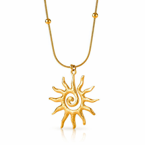 Collana dorata con sole