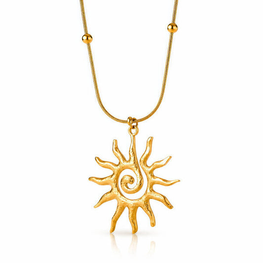 Collana dorata con sole